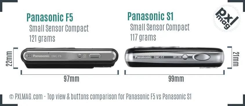 Panasonic F5 vs Panasonic S1 top view buttons comparison