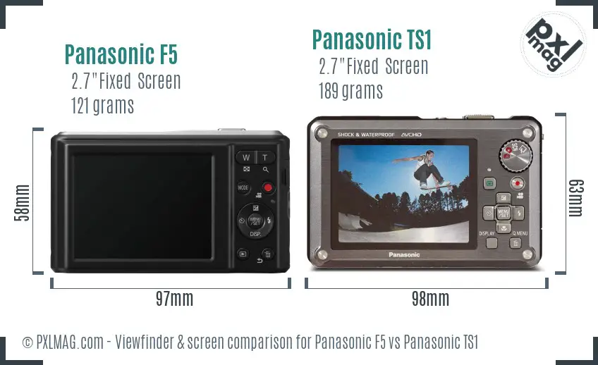 Panasonic F5 vs Panasonic TS1 Screen and Viewfinder comparison