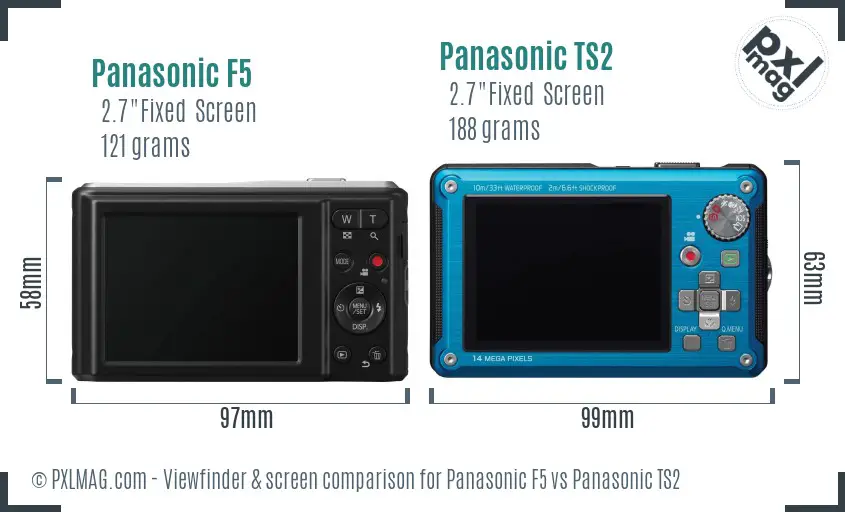 Panasonic F5 vs Panasonic TS2 Screen and Viewfinder comparison Panasonic F5 vs Panasonic TS2 Screen and Viewfinder comparison