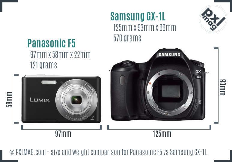 Panasonic F5 vs Samsung GX-1L size comparison Panasonic F5 vs Samsung GX-1L size comparison