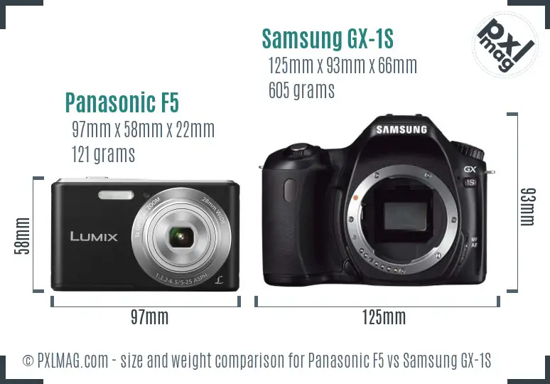 Panasonic F5 vs Samsung GX-1S size comparison