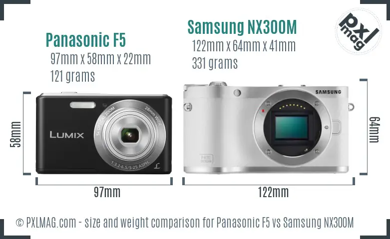 Panasonic F5 vs Samsung NX300M size comparison Panasonic F5 vs Samsung NX300M size comparison