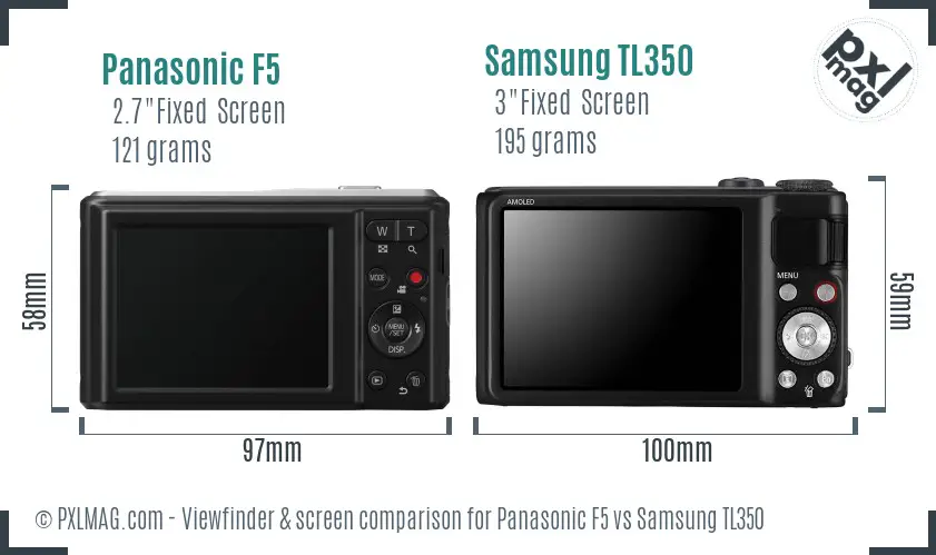 Panasonic F5 vs Samsung TL350 Screen and Viewfinder comparison