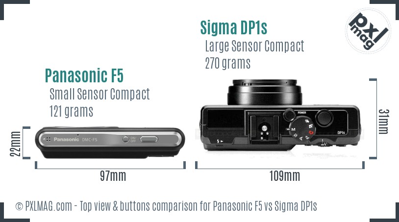 Panasonic F5 vs Sigma DP1s top view buttons comparison