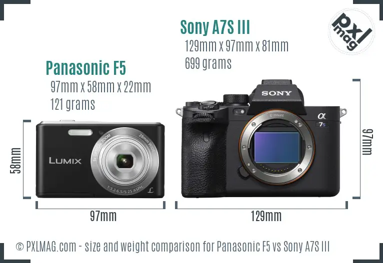 Panasonic F5 vs Sony A7S III size comparison Panasonic F5 vs Sony A7S III size comparison