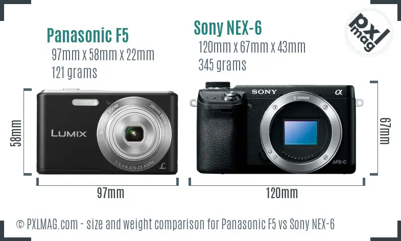 Panasonic F5 vs Sony NEX-6 size comparison