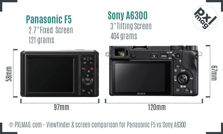 Panasonic F5 vs Sony A6300 Screen and Viewfinder comparison