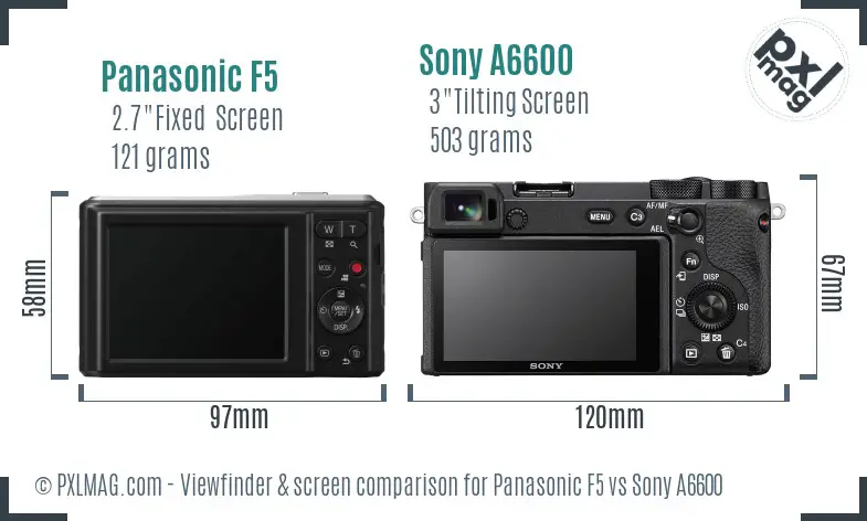 Panasonic F5 vs Sony A6600 Screen and Viewfinder comparison