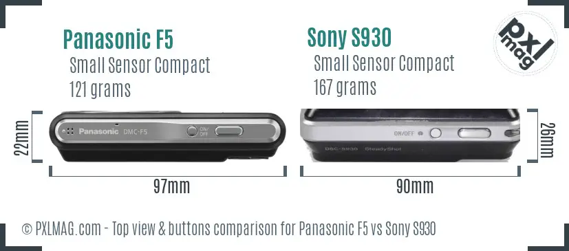 Panasonic F5 vs Sony S930 top view buttons comparison