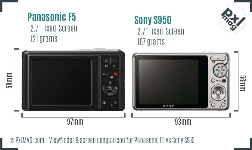 Panasonic F5 vs Sony S950 Screen and Viewfinder comparison