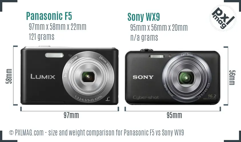 Panasonic F5 vs Sony WX9 size comparison Panasonic F5 vs Sony WX9 size comparison
