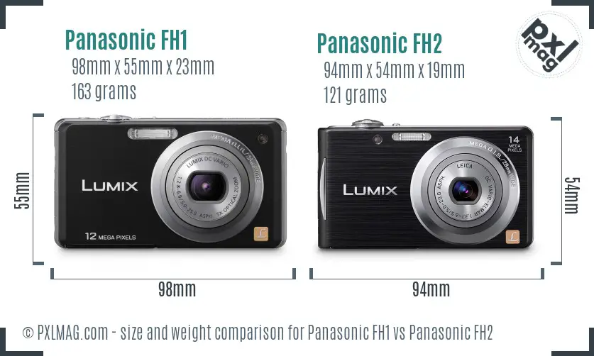 Panasonic FH1 vs Panasonic FH2 size comparison