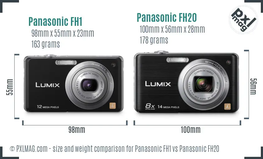 Panasonic FH1 vs Panasonic FH20 size comparison