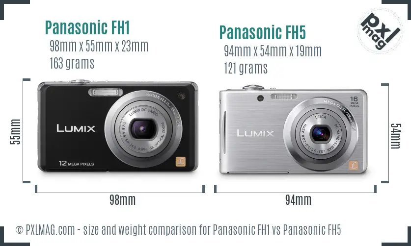 Panasonic FH1 vs Panasonic FH5 size comparison