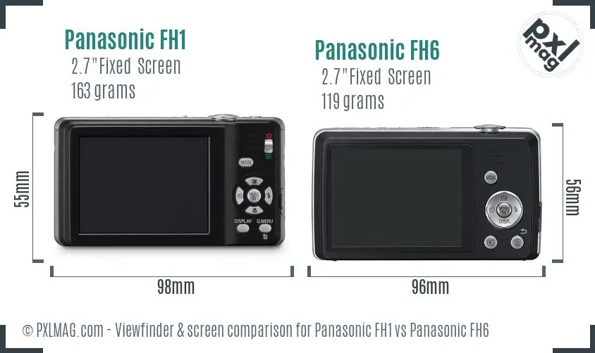 Panasonic FH1 vs Panasonic FH6 Screen and Viewfinder comparison
