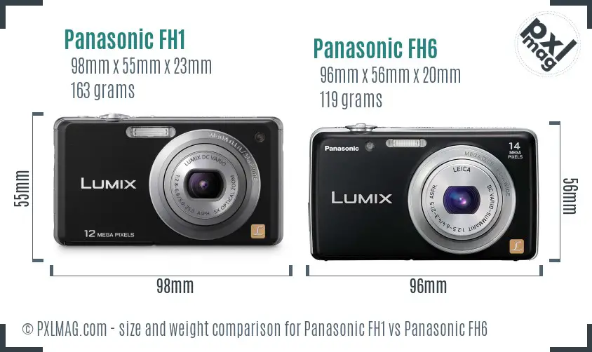 Panasonic FH1 vs Panasonic FH6 size comparison