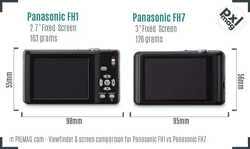 Panasonic FH1 vs Panasonic FH7 Screen and Viewfinder comparison