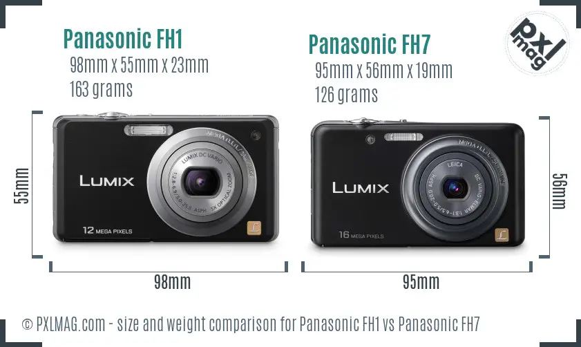 Panasonic FH1 vs Panasonic FH7 size comparison
