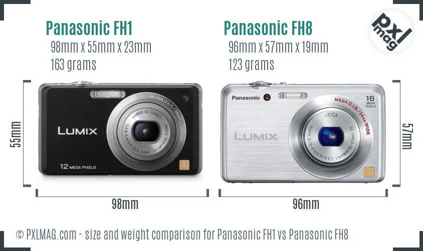 Panasonic FH1 vs Panasonic FH8 size comparison