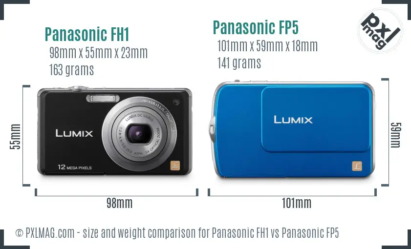 Panasonic FH1 vs Panasonic FP5 size comparison