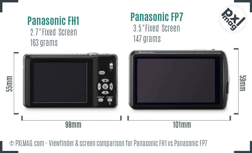 Panasonic FH1 vs Panasonic FP7 Screen and Viewfinder comparison