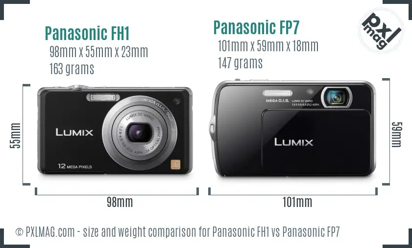 Panasonic FH1 vs Panasonic FP7 size comparison