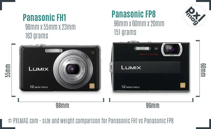 Panasonic FH1 vs Panasonic FP8 size comparison