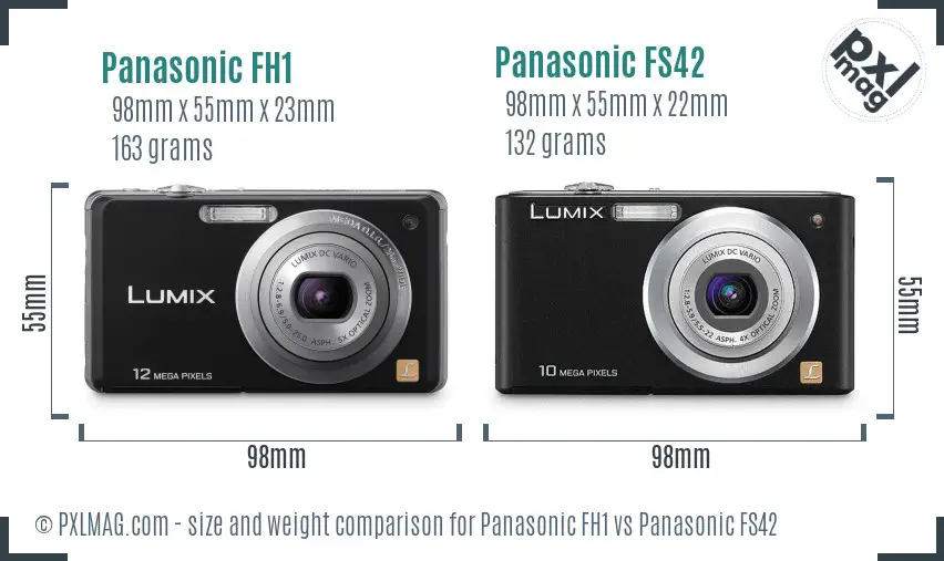 Panasonic FH1 vs Panasonic FS42 size comparison