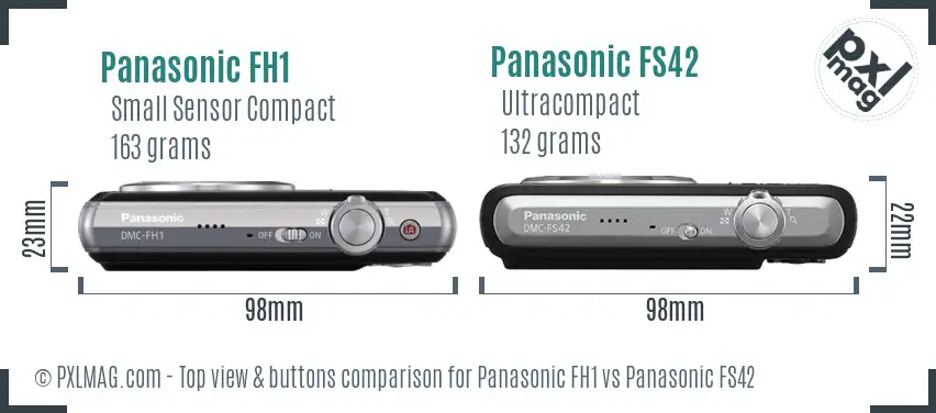 Panasonic FH1 vs Panasonic FS42 top view buttons comparison