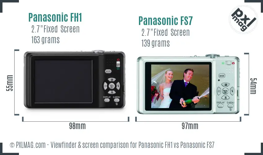 Panasonic FH1 vs Panasonic FS7 Screen and Viewfinder comparison