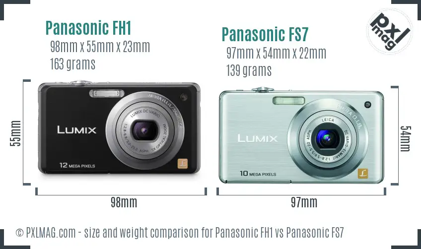 Panasonic FH1 vs Panasonic FS7 size comparison