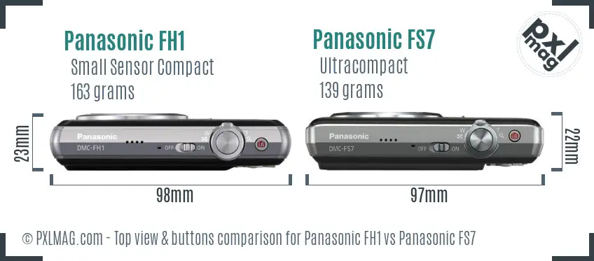 Panasonic FH1 vs Panasonic FS7 top view buttons comparison