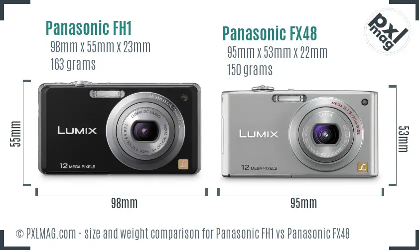 Panasonic FH1 vs Panasonic FX48 size comparison