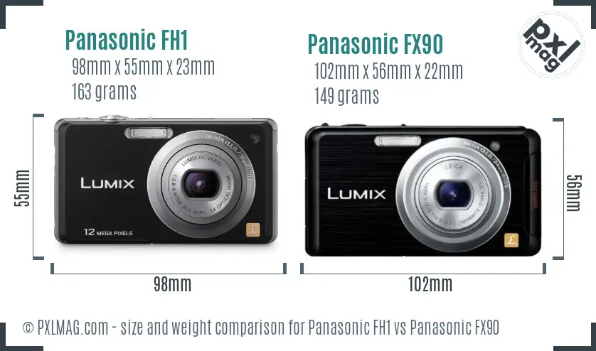 Panasonic FH1 vs Panasonic FX90 size comparison