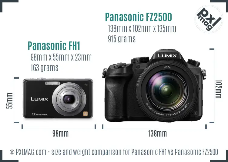 Panasonic FH1 vs Panasonic FZ2500 size comparison