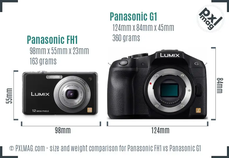Panasonic FH1 vs Panasonic G1 size comparison