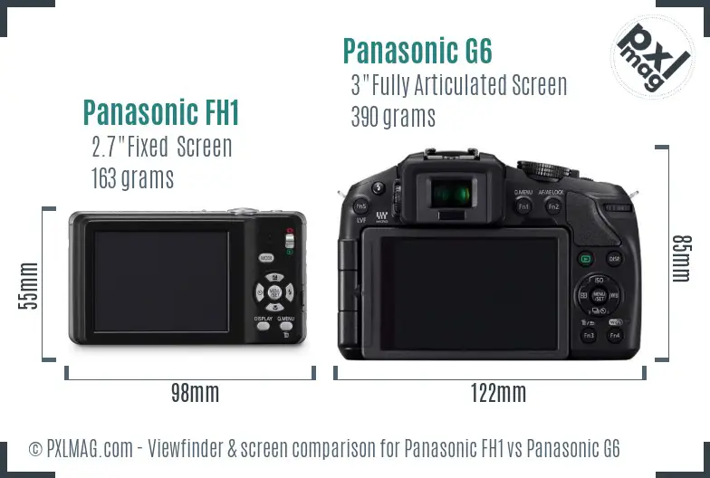 Panasonic FH1 vs Panasonic G6 Screen and Viewfinder comparison