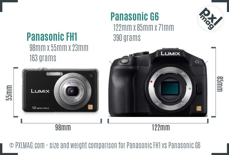 Panasonic FH1 vs Panasonic G6 size comparison