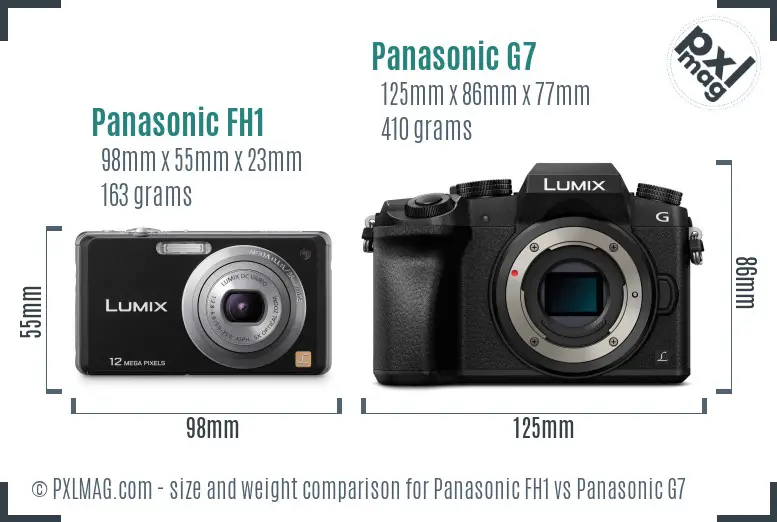 Panasonic FH1 vs Panasonic G7 size comparison