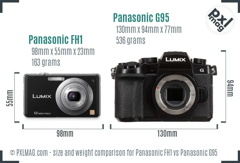 Panasonic FH1 vs Panasonic G95 size comparison