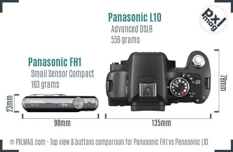 Panasonic FH1 vs Panasonic L10 top view buttons comparison