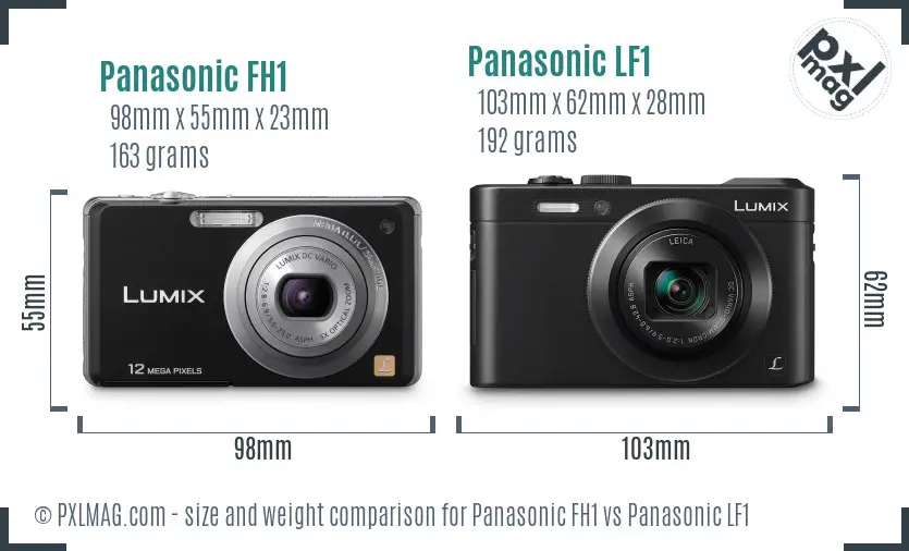 Panasonic FH1 vs Panasonic LF1 size comparison