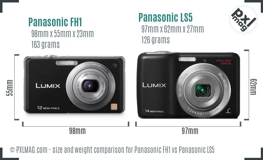 Panasonic FH1 vs Panasonic LS5 size comparison