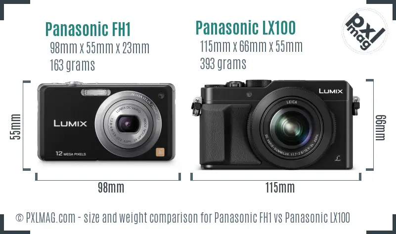 Panasonic FH1 vs Panasonic LX100 size comparison
