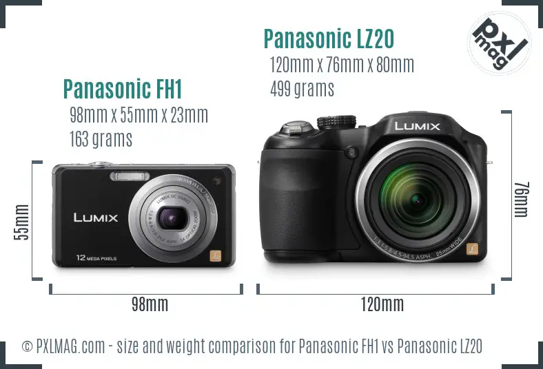 Panasonic FH1 vs Panasonic LZ20 size comparison