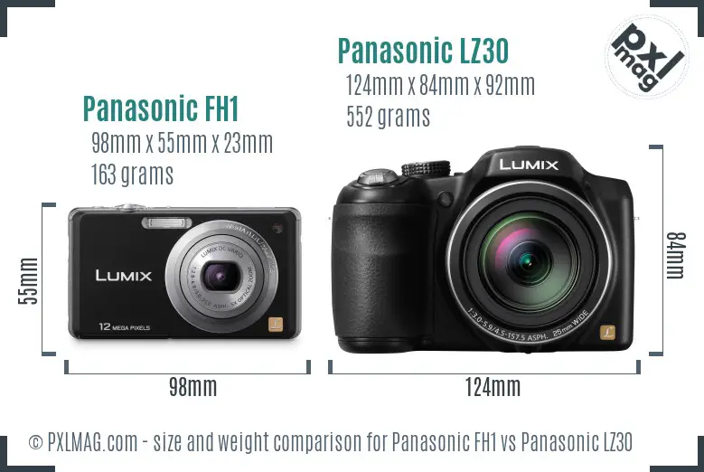 Panasonic FH1 vs Panasonic LZ30 size comparison