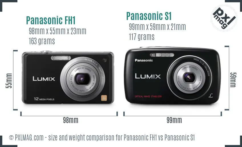 Panasonic FH1 vs Panasonic S1 size comparison