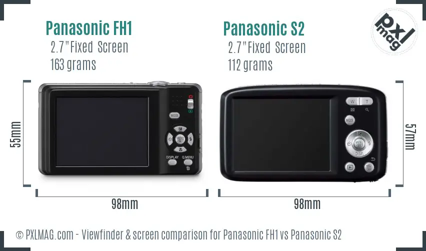 Panasonic FH1 vs Panasonic S2 Screen and Viewfinder comparison