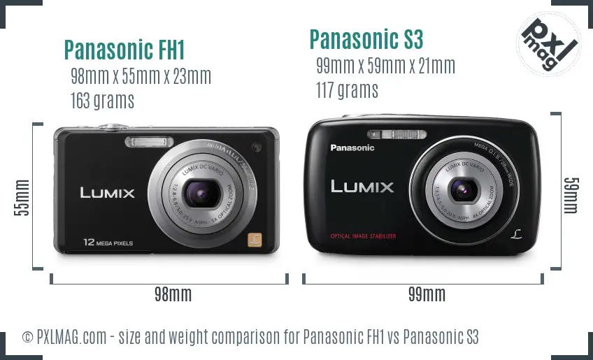 Panasonic FH1 vs Panasonic S3 size comparison