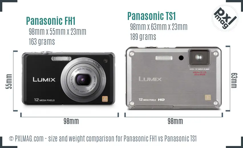Panasonic FH1 vs Panasonic TS1 size comparison
